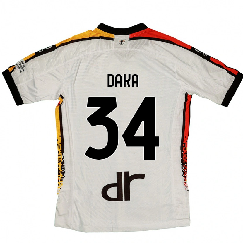 Danxen Hombre Camiseta Dario Daka #34 Blanco Negro 2ª Equipación 2024/25 La Camisa México