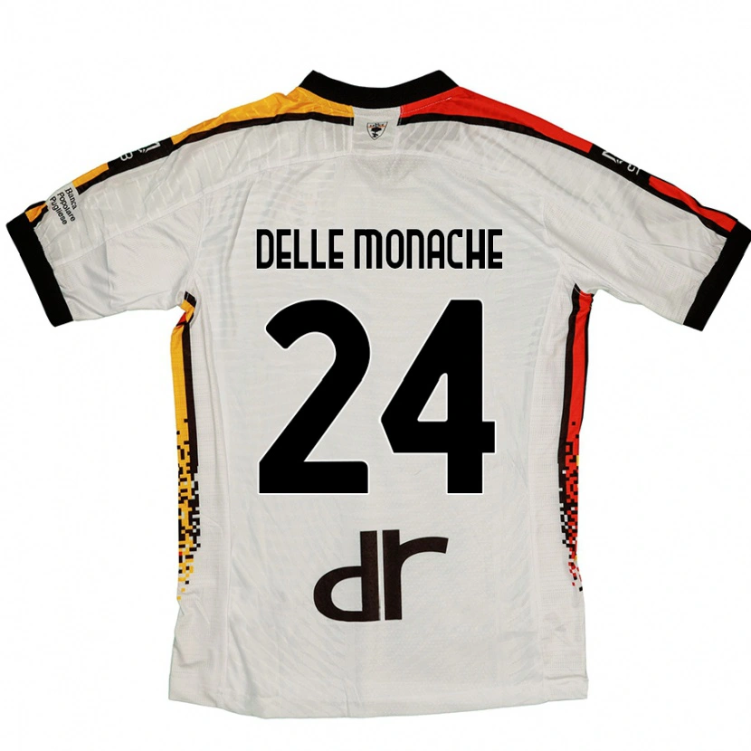 Danxen Hombre Camiseta Marco Delle Monache #24 Blanco Negro 2ª Equipación 2024/25 La Camisa México
