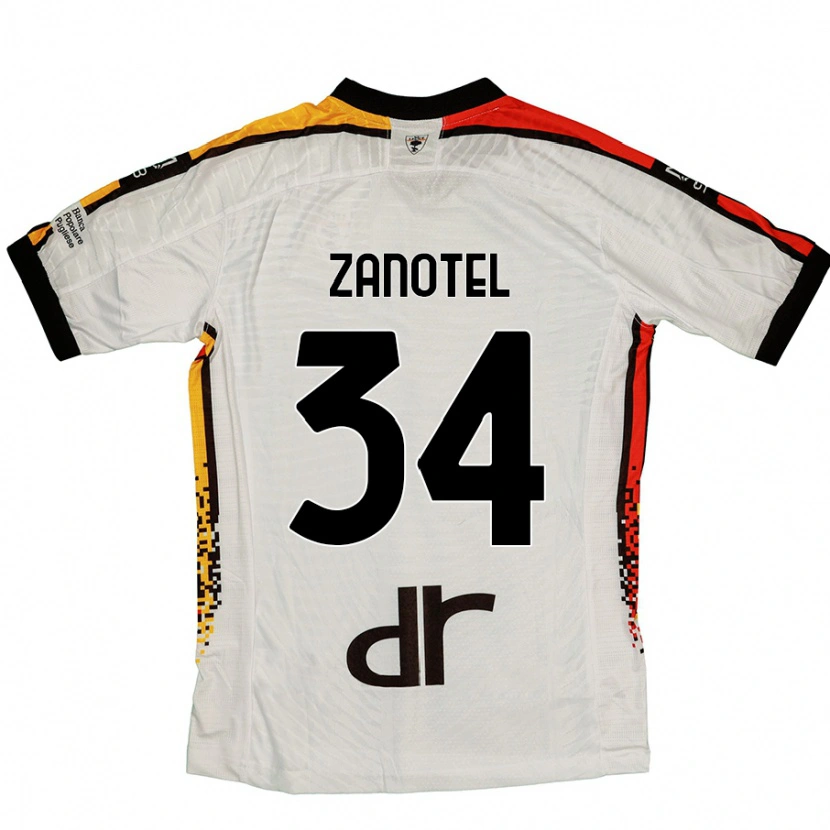 Danxen Hombre Camiseta Giovanni Zanotel #34 Blanco Negro 2ª Equipación 2024/25 La Camisa México
