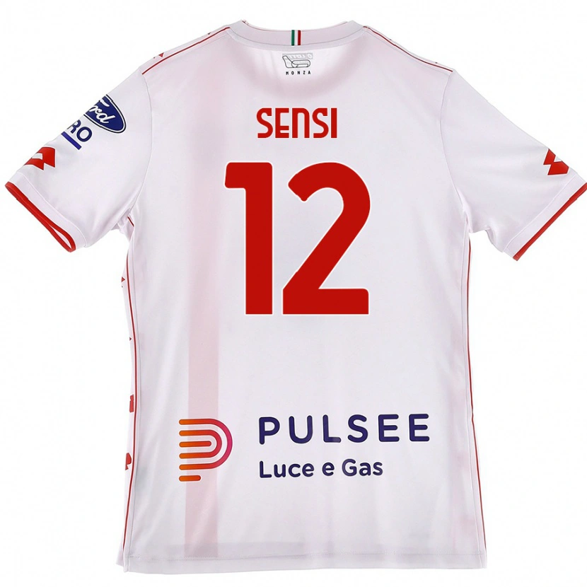 Danxen Hombre Camiseta Stefano Sensi #12 Blanco Rojo 2ª Equipación 2024/25 La Camisa México