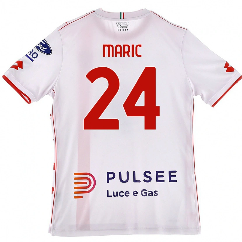Danxen Hombre Camiseta Mirko Maric #24 Blanco Rojo 2ª Equipación 2024/25 La Camisa México
