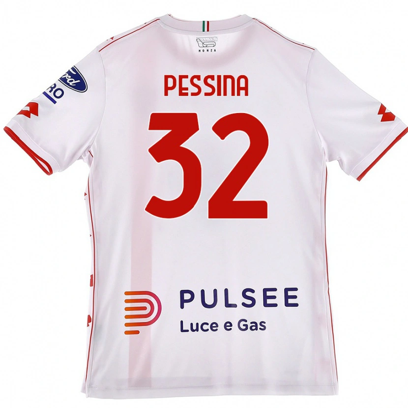 Danxen Hombre Camiseta Matteo Pessina #32 Blanco Rojo 2ª Equipación 2024/25 La Camisa México