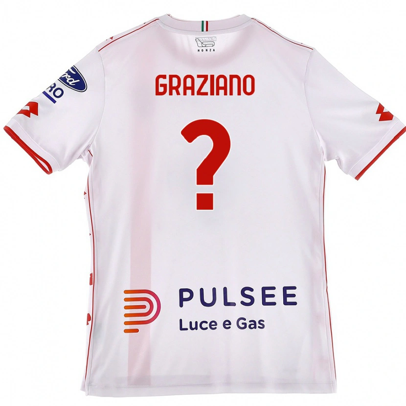 Danxen Hombre Camiseta Aldo Graziano #0 Blanco Rojo 2ª Equipación 2024/25 La Camisa México