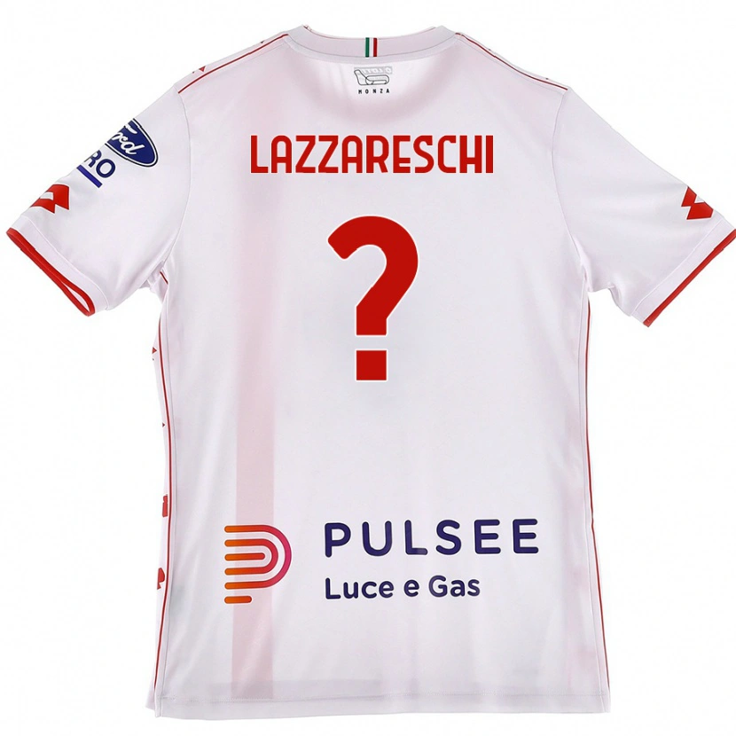 Danxen Hombre Camiseta Andrea Lazzareschi #0 Blanco Rojo 2ª Equipación 2024/25 La Camisa México