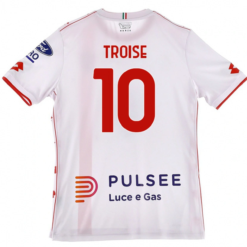 Danxen Hombre Camiseta Antonio Troise #10 Blanco Rojo 2ª Equipación 2024/25 La Camisa México