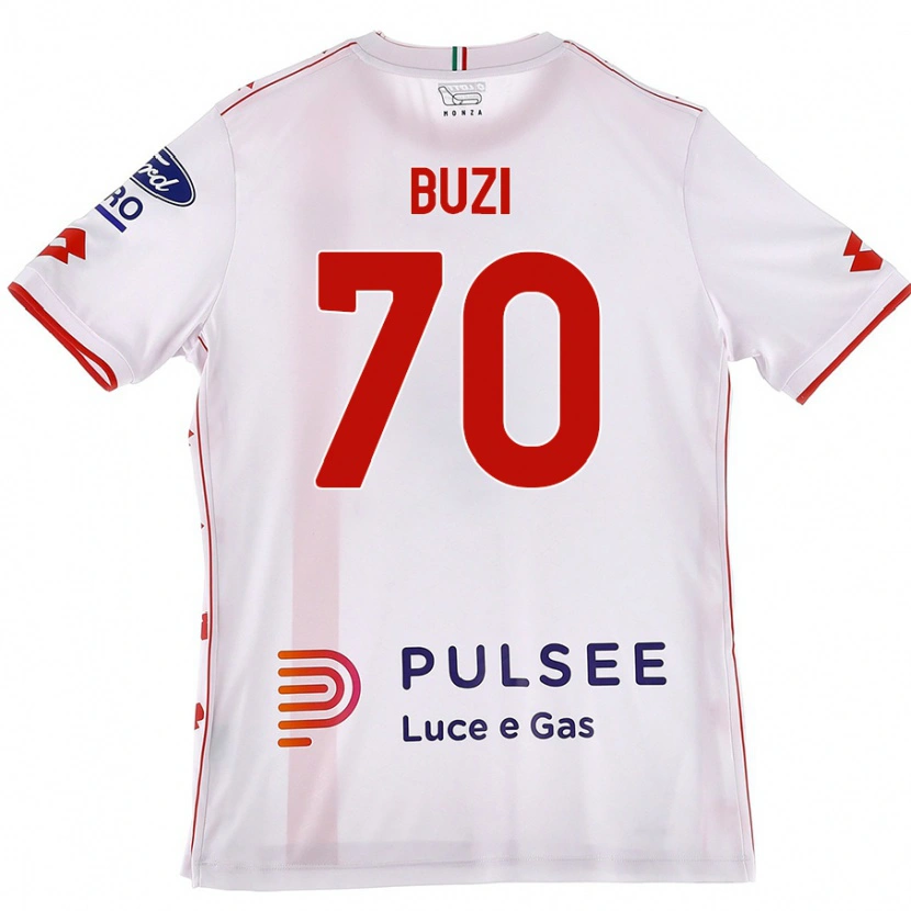 Danxen Hombre Camiseta Luis Buzi #70 Blanco Rojo 2ª Equipación 2024/25 La Camisa México