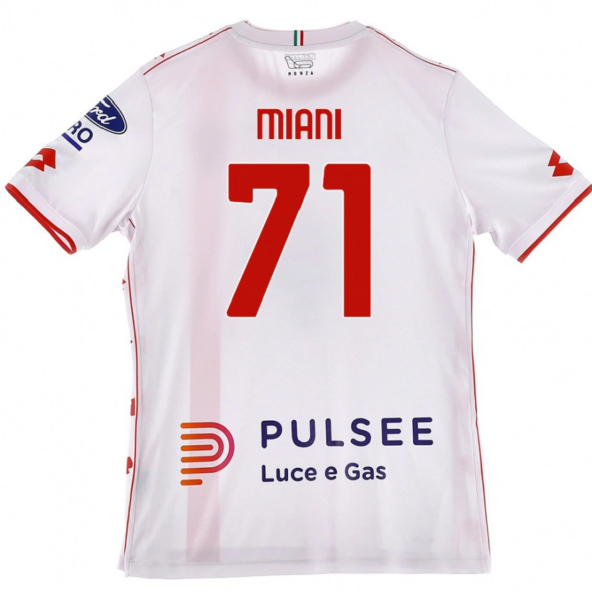 Danxen Hombre Camiseta Arthur Miani #71 Blanco Rojo 2ª Equipación 2024/25 La Camisa México