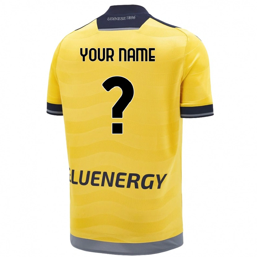 Danxen Hombre Camiseta Su Nombre #0 Dorado 2ª Equipación 2024/25 La Camisa México
