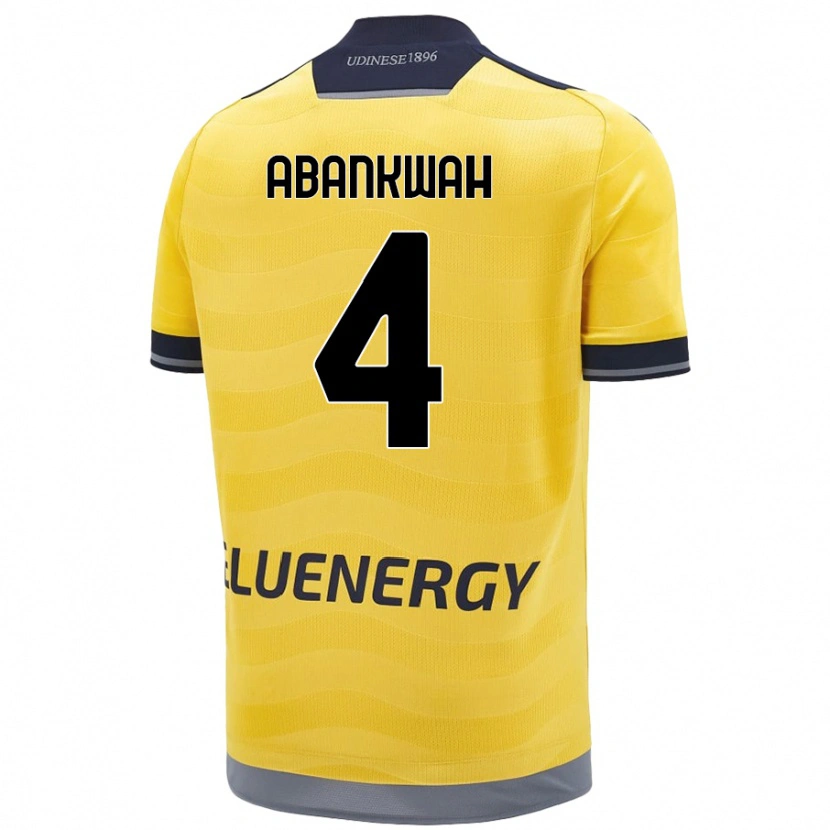 Danxen Hombre Camiseta James Abankwah #4 Dorado 2ª Equipación 2024/25 La Camisa México