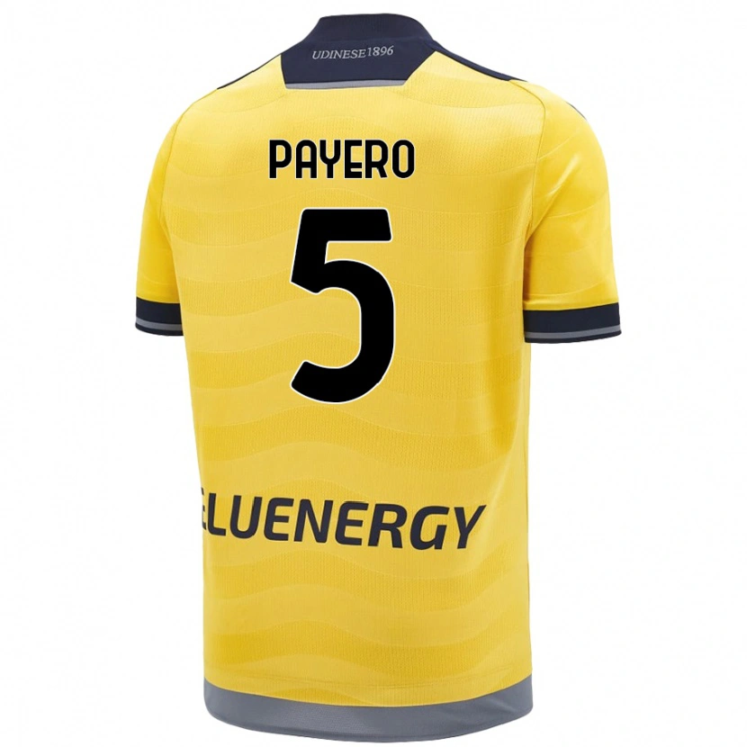 Danxen Hombre Camiseta Martín Payero #5 Dorado 2ª Equipación 2024/25 La Camisa México