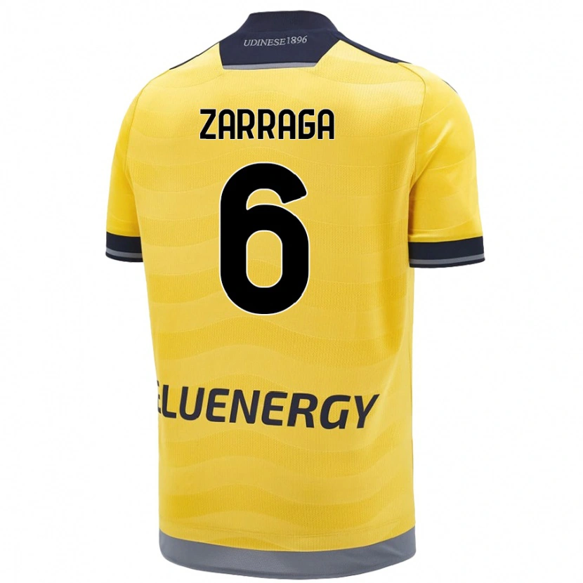 Danxen Hombre Camiseta Oier Zarraga #6 Dorado 2ª Equipación 2024/25 La Camisa México