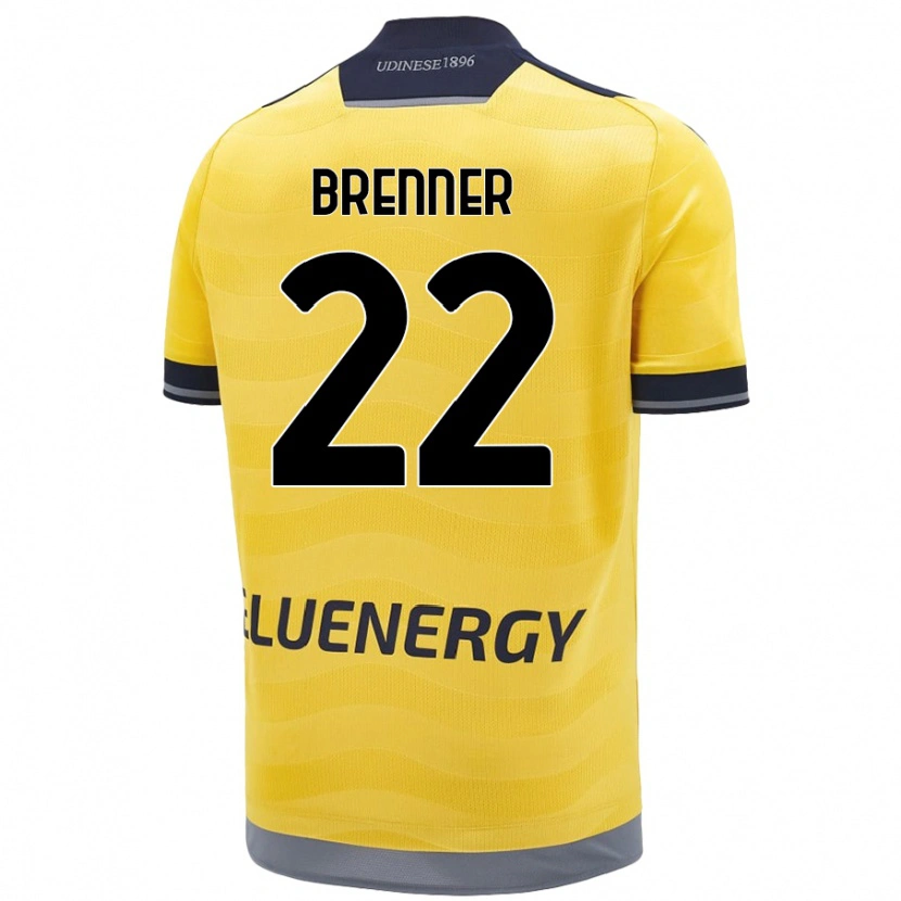 Danxen Hombre Camiseta Brenner #22 Dorado 2ª Equipación 2024/25 La Camisa México