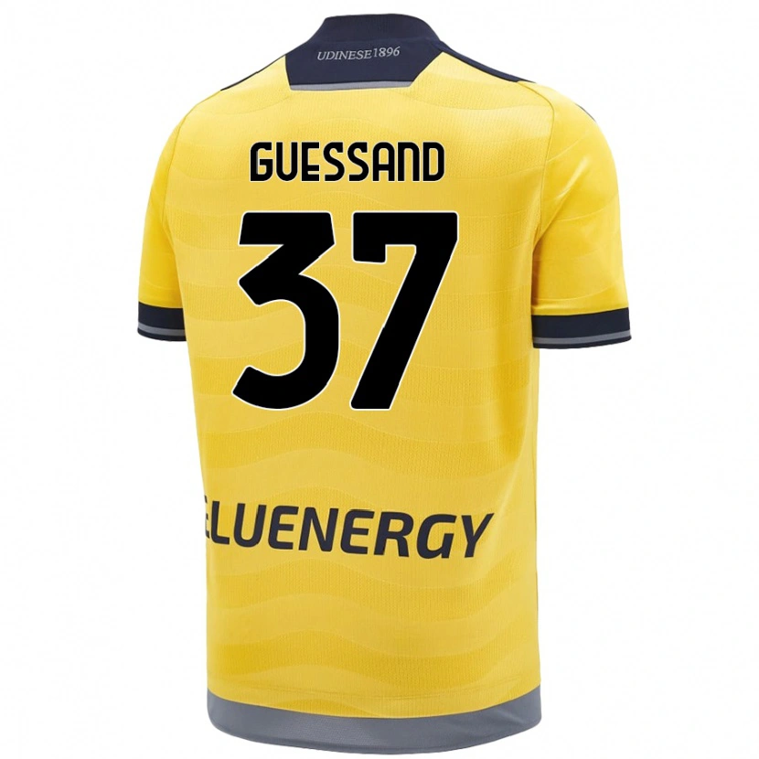 Danxen Hombre Camiseta Axel Guessand #37 Dorado 2ª Equipación 2024/25 La Camisa México