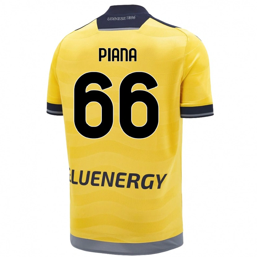 Danxen Hombre Camiseta Edoardo Piana #66 Dorado 2ª Equipación 2024/25 La Camisa México
