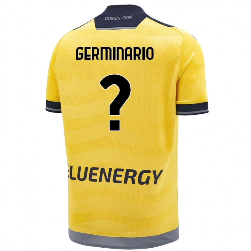 Danxen Hombre Camiseta Mattia Germinario #0 Dorado 2ª Equipación 2024/25 La Camisa México