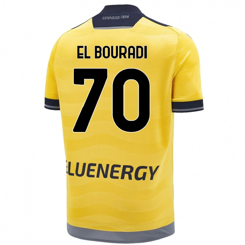 Danxen Hombre Camiseta Walid El Bouradi #70 Dorado 2ª Equipación 2024/25 La Camisa México