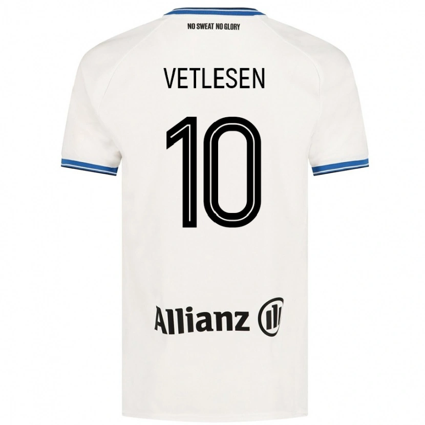 Danxen Hombre Camiseta Hugo Vetlesen #10 Blanco 2ª Equipación 2024/25 La Camisa México