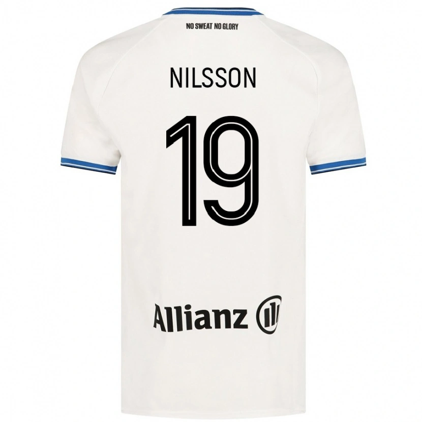 Danxen Hombre Camiseta Gustaf Nilsson #19 Blanco 2ª Equipación 2024/25 La Camisa México