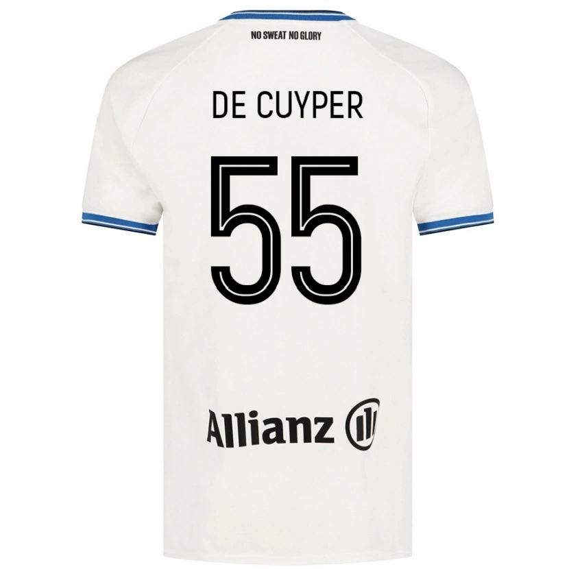 Danxen Hombre Camiseta Maxim De Cuyper #55 Blanco 2ª Equipación 2024/25 La Camisa México