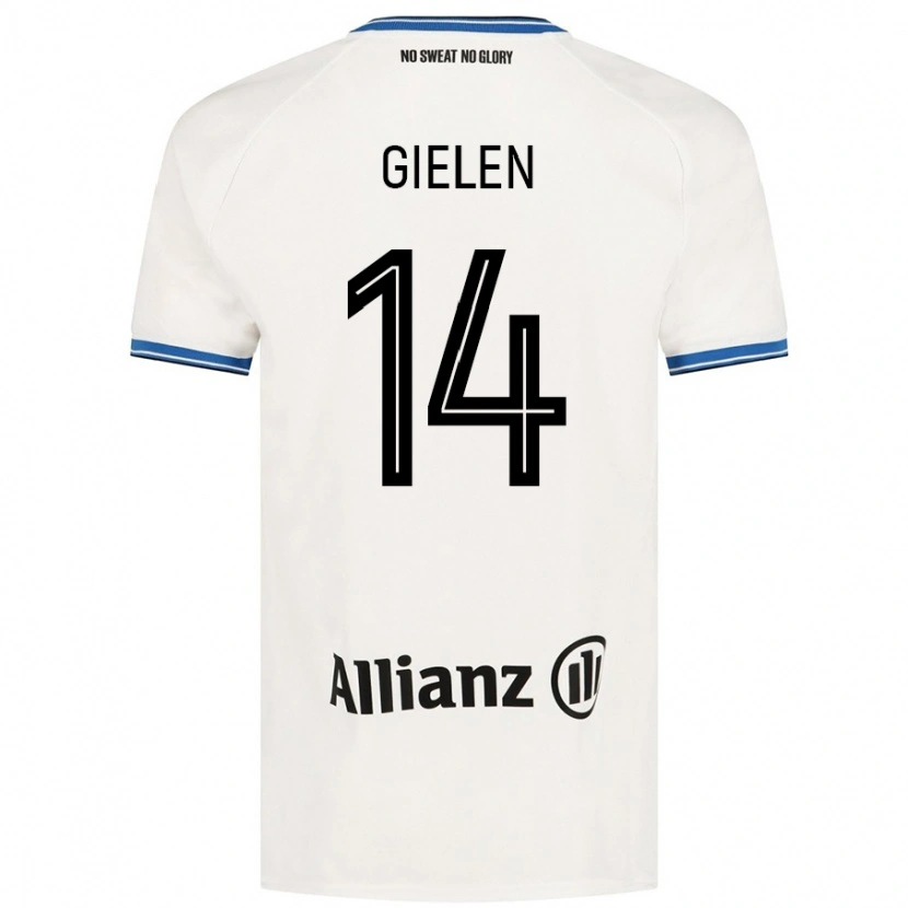 Danxen Hombre Camiseta Sterre Gielen #14 Blanco 2ª Equipación 2024/25 La Camisa México