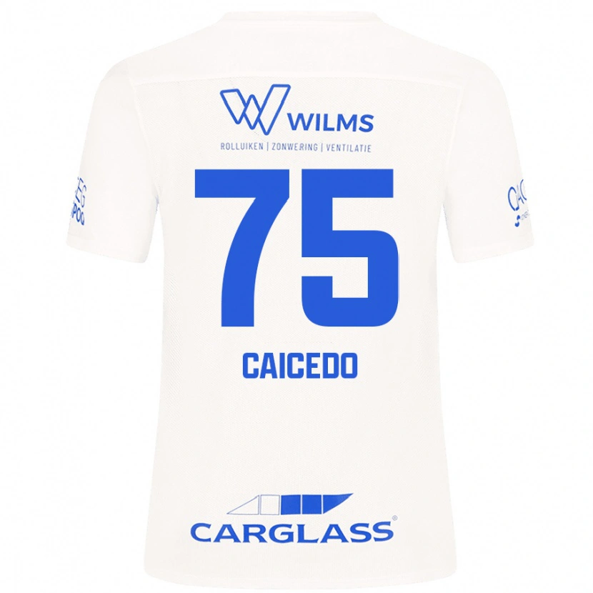 Danxen Hombre Camiseta Alfred Caicedo #75 Blanco 2ª Equipación 2024/25 La Camisa México
