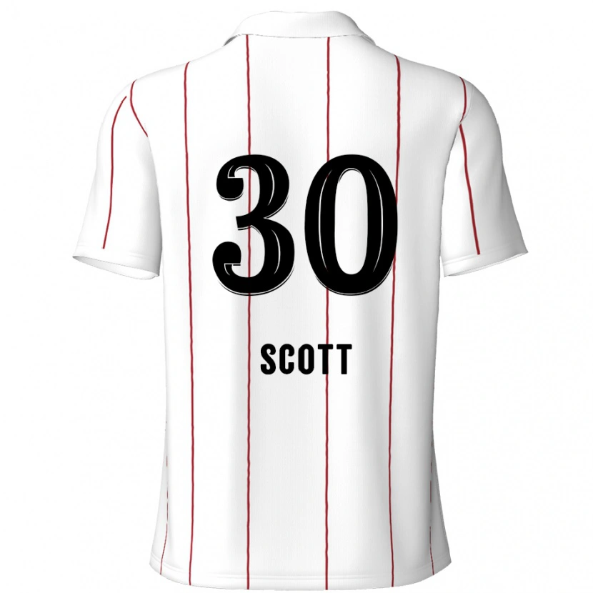 Danxen Hombre Camiseta Christopher Scott #30 Blanco Negro 2ª Equipación 2024/25 La Camisa México