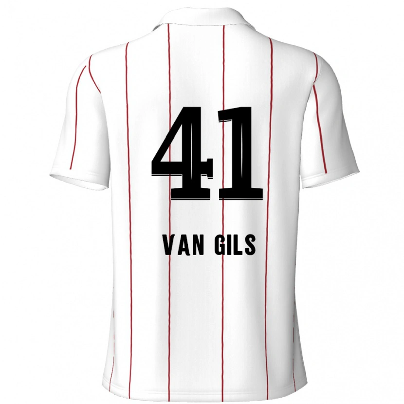 Danxen Hombre Camiseta Mathis Van Gils #41 Blanco Negro 2ª Equipación 2024/25 La Camisa México