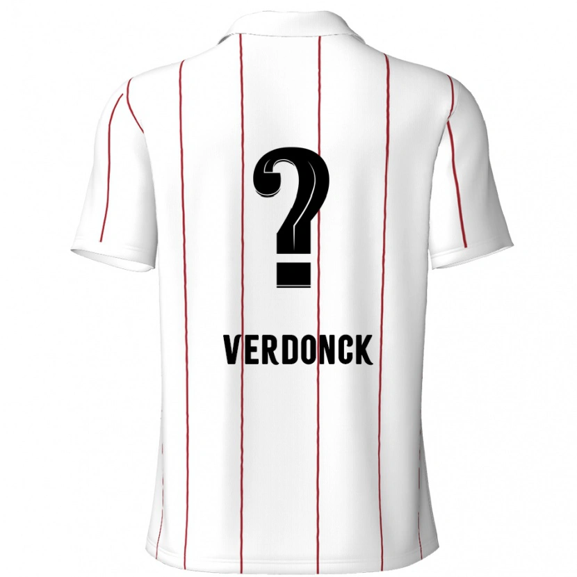 Danxen Hombre Camiseta Dries Verdonck #0 Blanco Negro 2ª Equipación 2024/25 La Camisa México