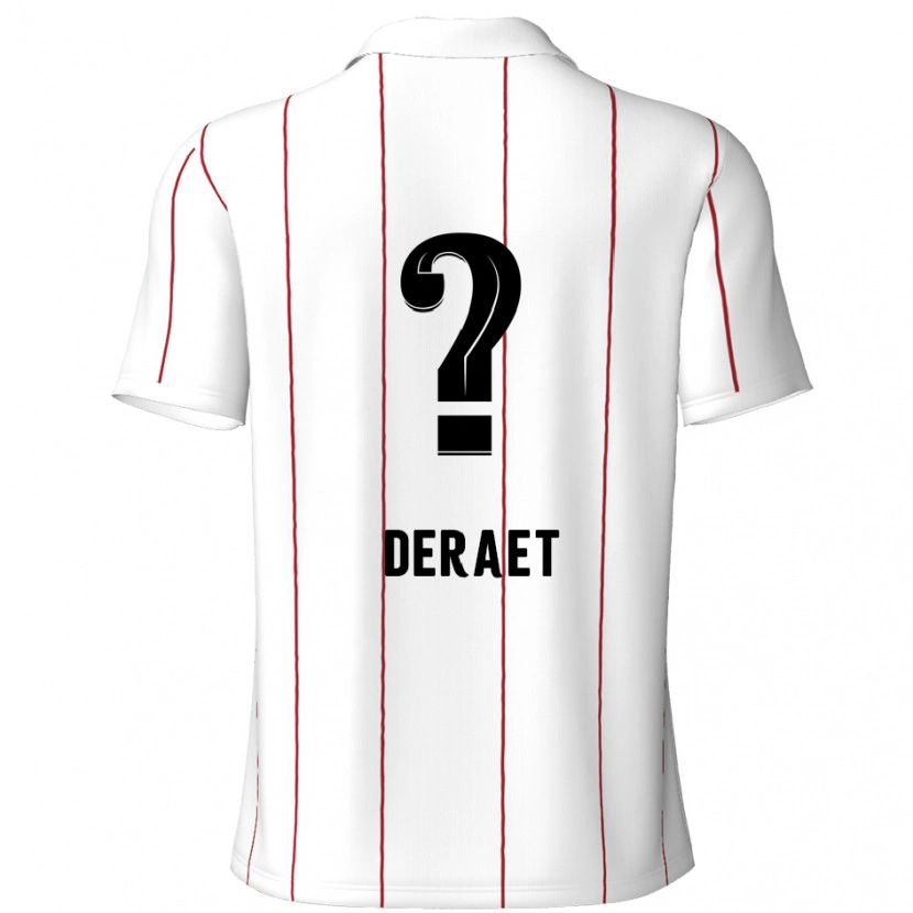 Danxen Hombre Camiseta Xavi Deraet #0 Blanco Negro 2ª Equipación 2024/25 La Camisa México