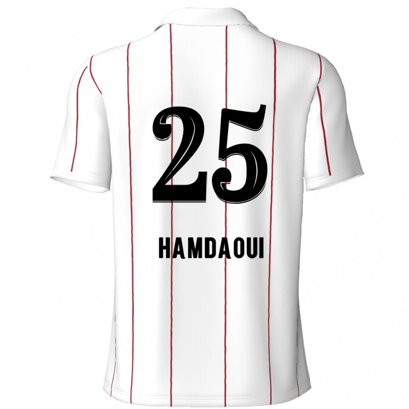 Danxen Hombre Camiseta Youssef Hamdaoui #25 Blanco Negro 2ª Equipación 2024/25 La Camisa México
