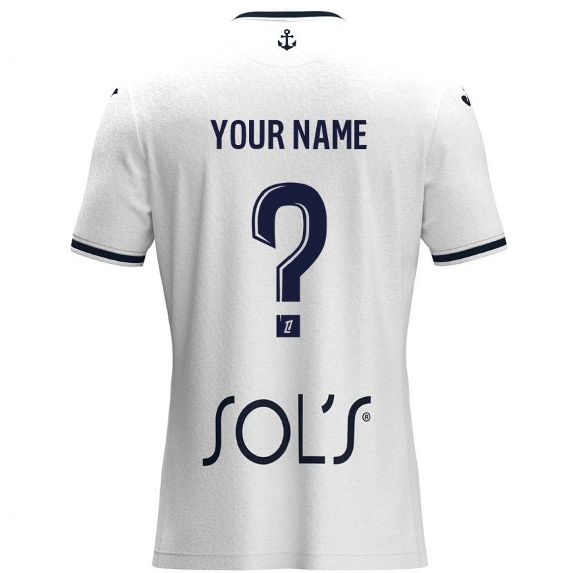 Danxen Hombre Camiseta Su Nombre #0 Blanco Azul Oscuro 2ª Equipación 2024/25 La Camisa México