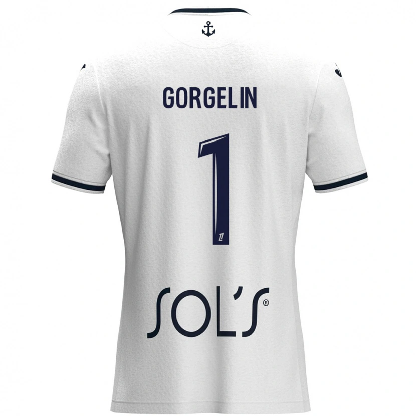 Danxen Hombre Camiseta Mathieu Gorgelin #1 Blanco Azul Oscuro 2ª Equipación 2024/25 La Camisa México
