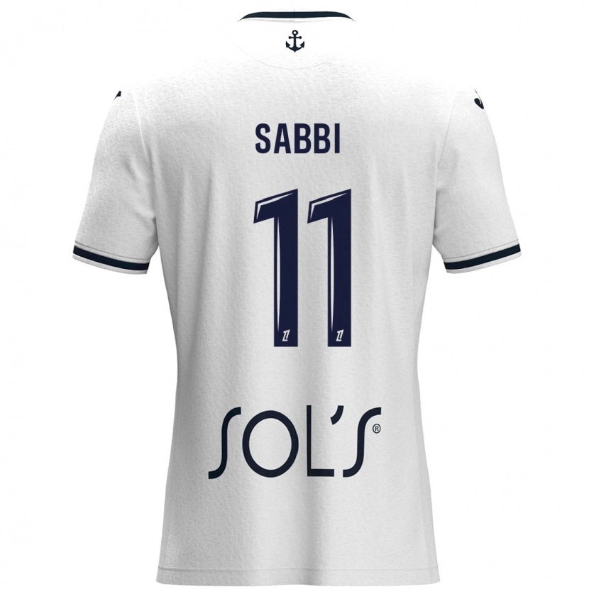 Danxen Hombre Camiseta Emmanuel Sabbi #11 Blanco Azul Oscuro 2ª Equipación 2024/25 La Camisa México