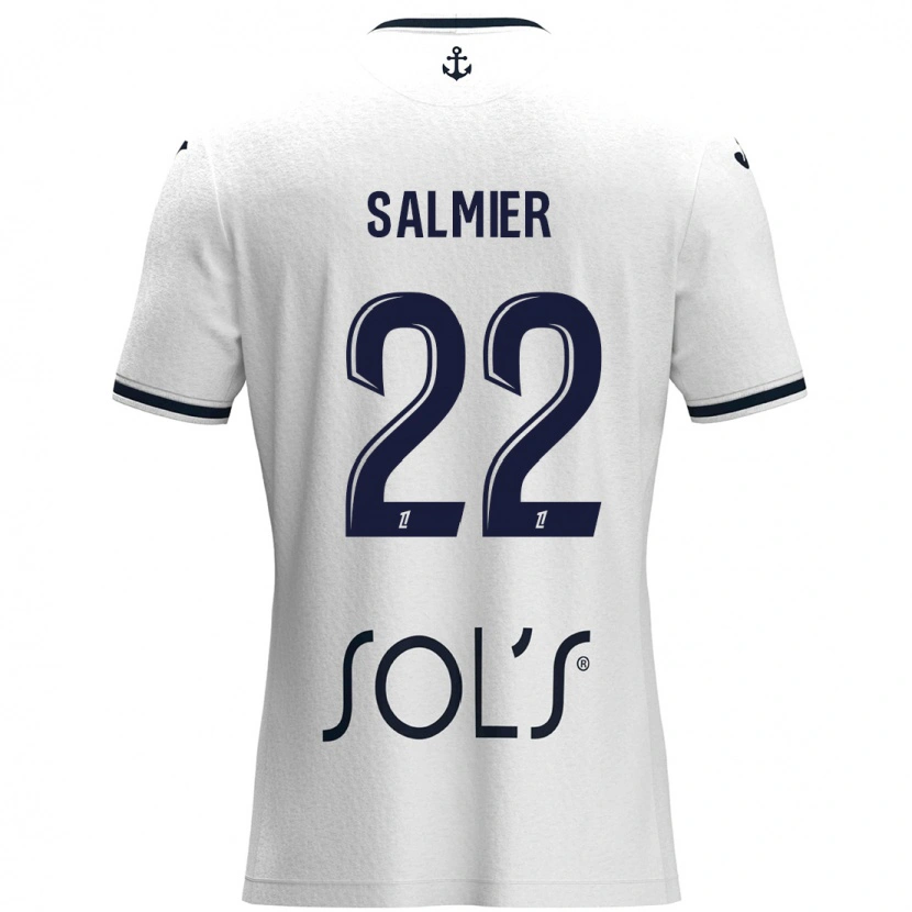 Danxen Hombre Camiseta Yoann Salmier #22 Blanco Azul Oscuro 2ª Equipación 2024/25 La Camisa México