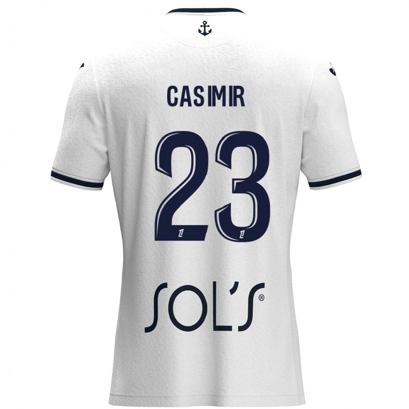 Danxen Hombre Camiseta Josué Casimir #23 Blanco Azul Oscuro 2ª Equipación 2024/25 La Camisa México