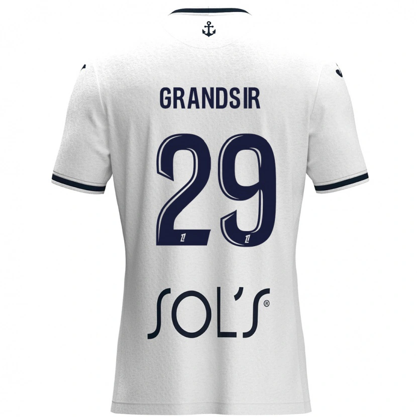 Danxen Hombre Camiseta Samuel Grandsir #29 Blanco Azul Oscuro 2ª Equipación 2024/25 La Camisa México