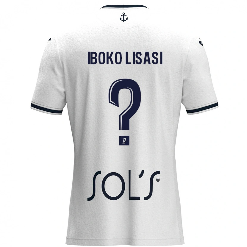 Danxen Hombre Camiseta Malachie Iboko Lisasi #0 Blanco Azul Oscuro 2ª Equipación 2024/25 La Camisa México
