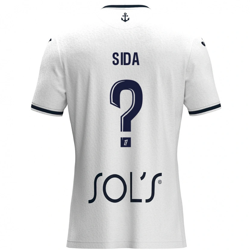 Danxen Hombre Camiseta Benoît Sida #0 Blanco Azul Oscuro 2ª Equipación 2024/25 La Camisa México