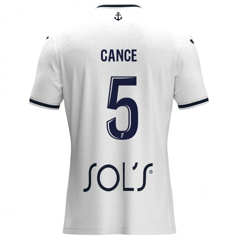 Danxen Hombre Camiseta Laurie Cance #5 Blanco Azul Oscuro 2ª Equipación 2024/25 La Camisa México