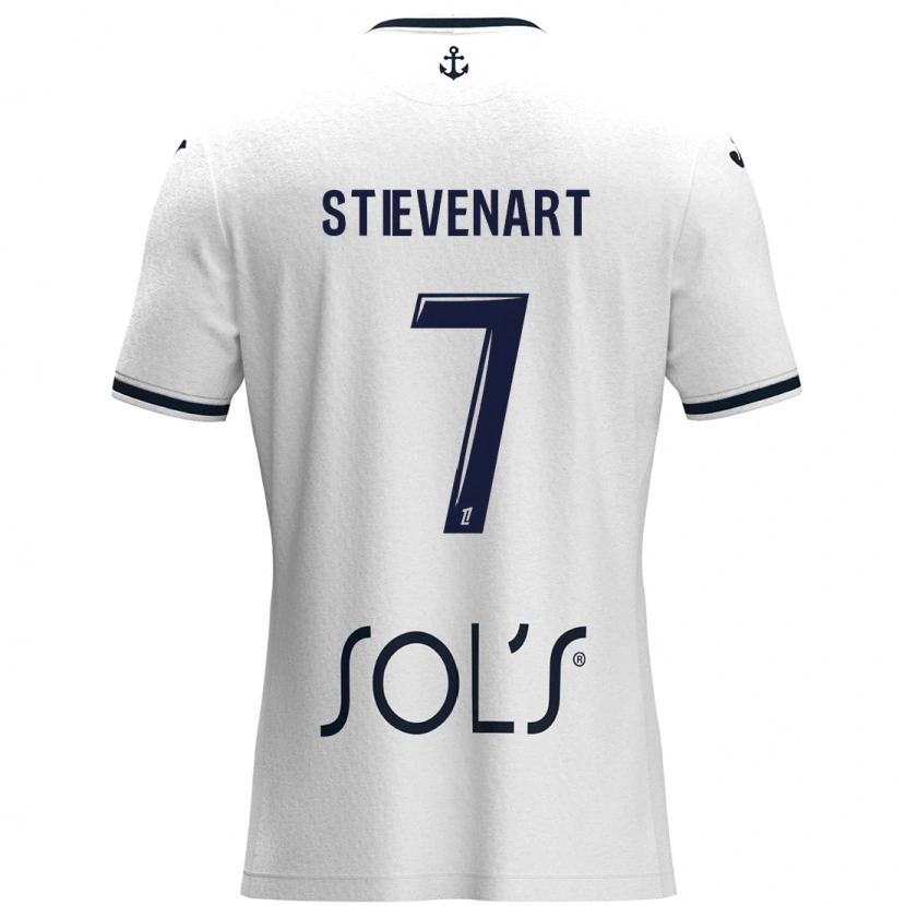 Danxen Hombre Camiseta Zoé Stievenart #7 Blanco Azul Oscuro 2ª Equipación 2024/25 La Camisa México