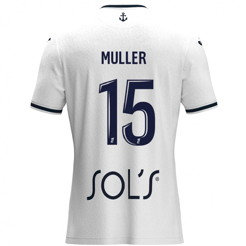 Danxen Hombre Camiseta Laura Muller #15 Blanco Azul Oscuro 2ª Equipación 2024/25 La Camisa México