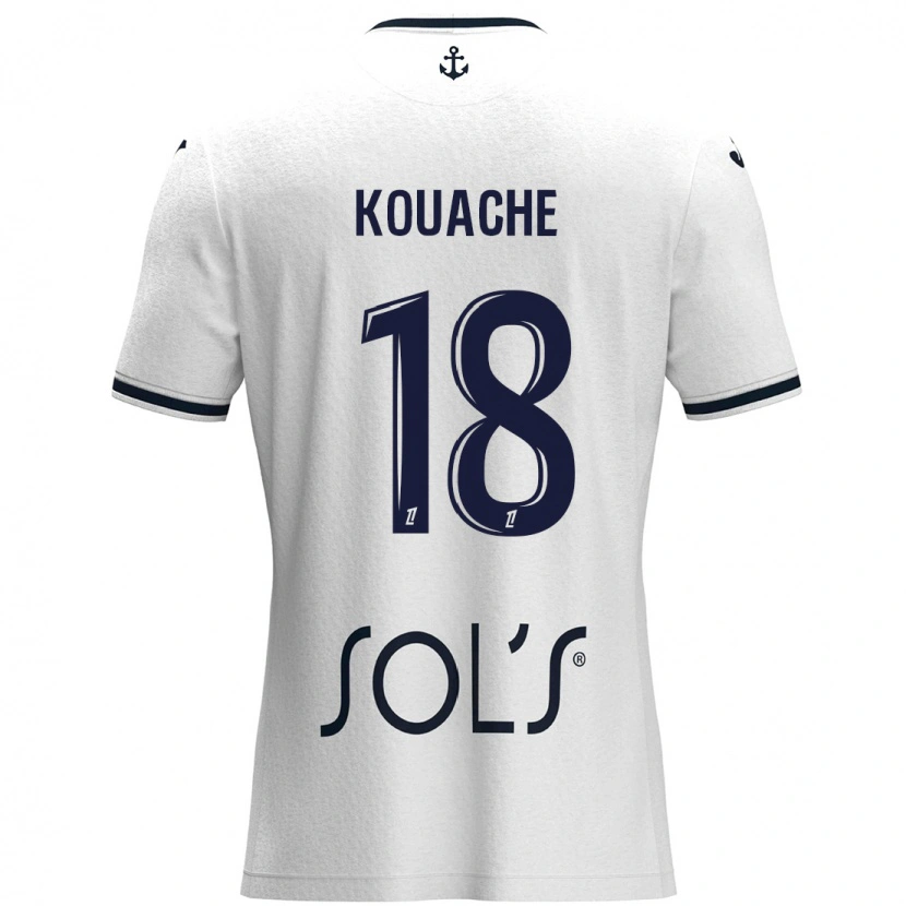 Danxen Hombre Camiseta Éva Kouache #18 Blanco Azul Oscuro 2ª Equipación 2024/25 La Camisa México