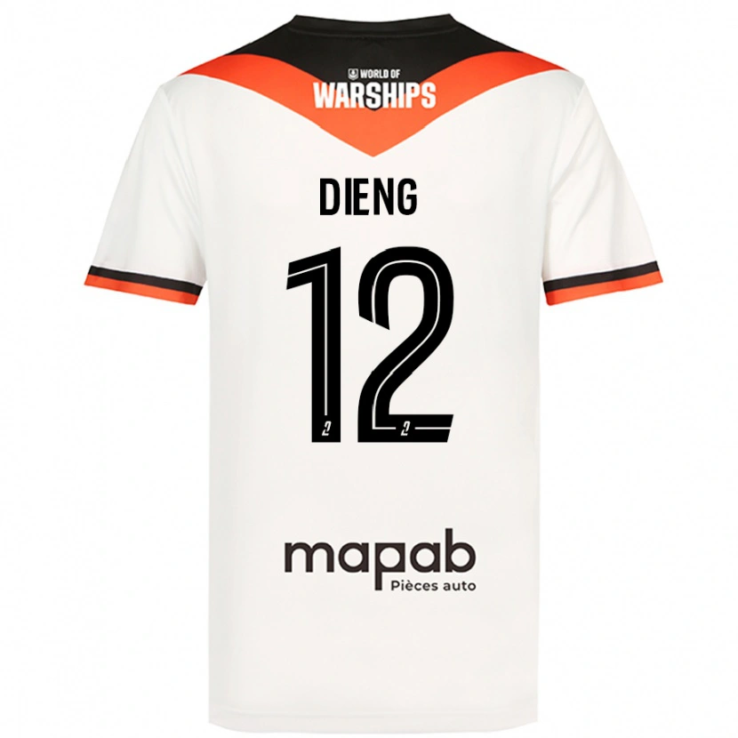 Danxen Hombre Camiseta Bamba Dieng #12 Blanco 2ª Equipación 2024/25 La Camisa México