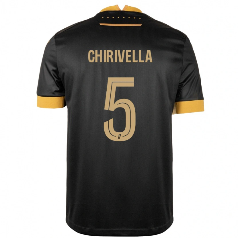 Danxen Hombre Camiseta Pedro Chirivella #5 Negro Marrón 2ª Equipación 2024/25 La Camisa México