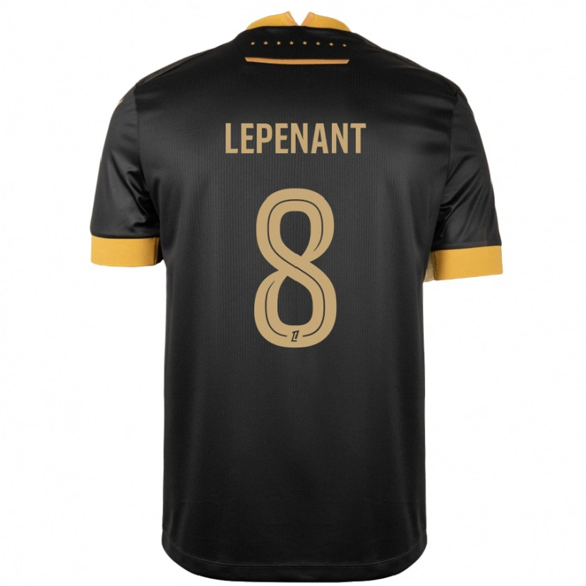 Danxen Hombre Camiseta Johann Lepenant #8 Negro Marrón 2ª Equipación 2024/25 La Camisa México