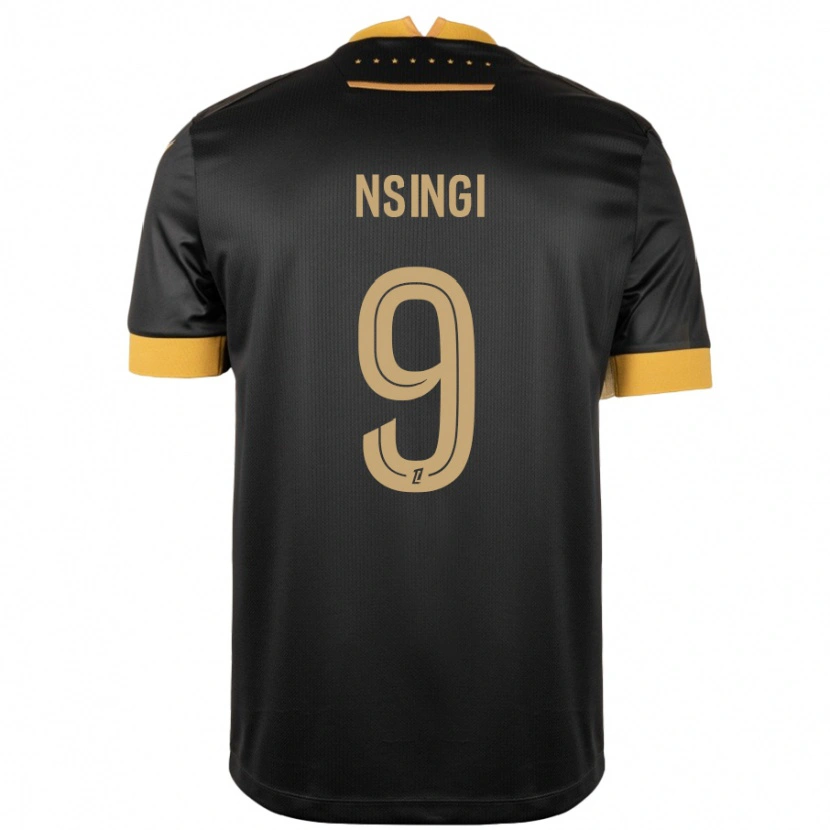 Danxen Hombre Camiseta Plamedi Nsingi #9 Negro Marrón 2ª Equipación 2024/25 La Camisa México
