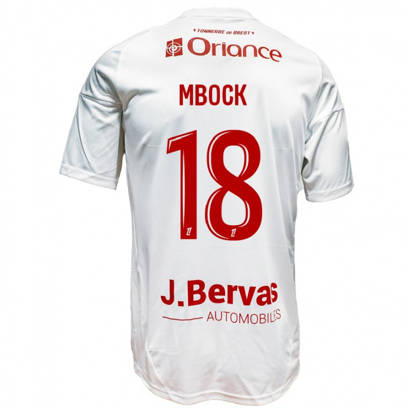 Danxen Hombre Camiseta Hianga'a Mbock #18 Blanco Rojo 2ª Equipación 2024/25 La Camisa México