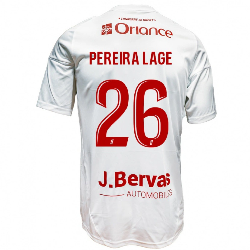 Danxen Hombre Camiseta Mathias Pereira Lage #26 Blanco Rojo 2ª Equipación 2024/25 La Camisa México