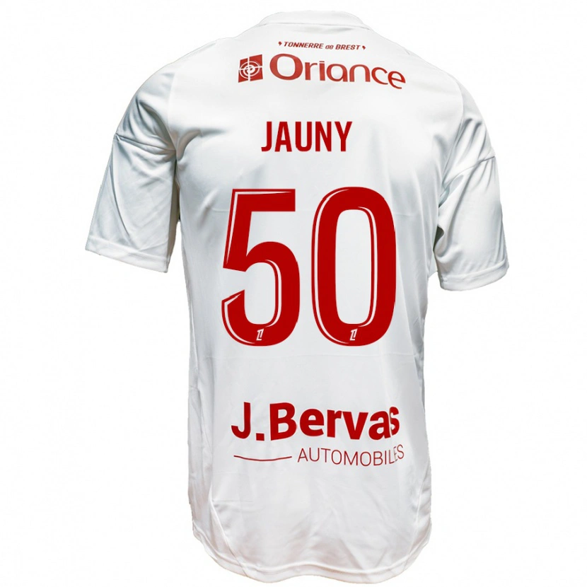 Danxen Hombre Camiseta Noah Jauny #50 Blanco Rojo 2ª Equipación 2024/25 La Camisa México