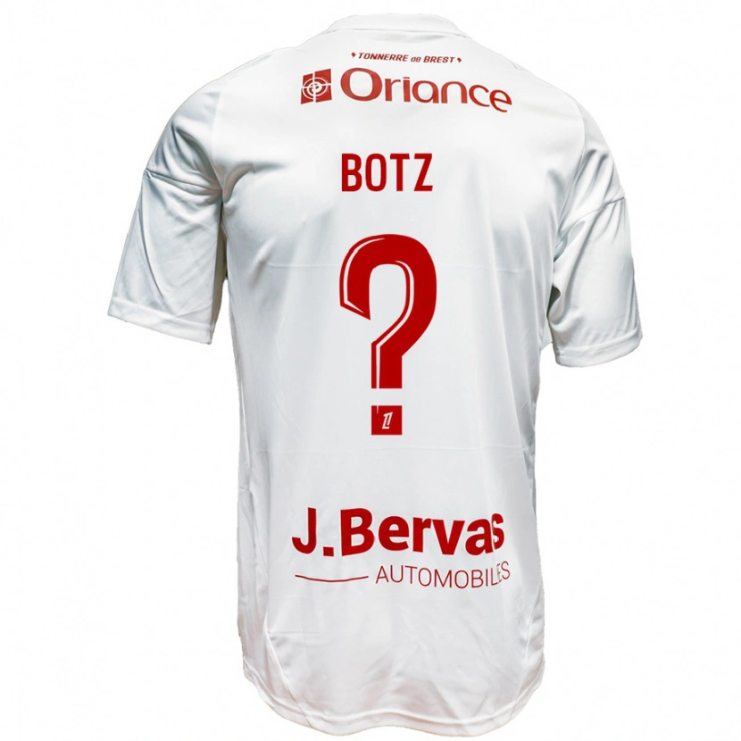 Danxen Hombre Camiseta Léo Botz #0 Blanco Rojo 2ª Equipación 2024/25 La Camisa México